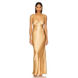 NWT Shona Joy Oliviera Plunged Cross Back Maxi Dress in Taffy